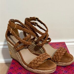 Tory Burch Bailey 90mm Ankle Strap Wedge Sandals